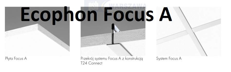 Zdjęcie: Ecophon Focus™ płyta sufitowa biała, czarna, wszystkie krawędzie