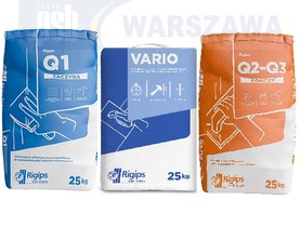 Zdjęcie: Gips szpachlowy Rigips Q1 Zaczyna Start, Kończy Q2 Q3 Finish, Masa szpachlowa VARIO