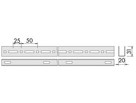 Zdjęcie: KCS profil U, 3746x31x20mm kart=10szt, nr 686176 /do Clip-In/ BPM300100