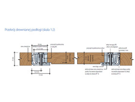 Zdjęcie: Parkietowa klapa podłogowa seria 2500 - Z nierdzewnej stali szlachetnej na drewniane listwy FF Systems - wymiary na zamówienie