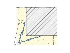 Zdjęcie produktu: Protektor profile (nr 01159) narożnik druciany do łuków z grzbietem PVC, 61x61mm - 2,95mb 