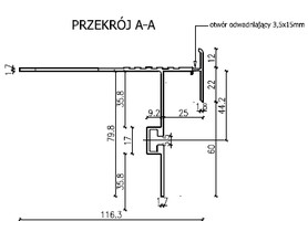 Zdjęcie produktu: Sopro Okapnik balkonowo-tarasowy PT 266 z mozliwością montażu rynny - 4 x 200 cm