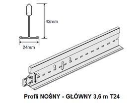 Zdjęcie: Profil T24 T15  PRELUDE KCS Armstrong do sufitów kasetonowych