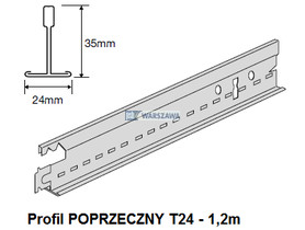 Zdjęcie: Profil poprzeczny 1,2 m PRELUDE T24 XL - zatrzask BP313051