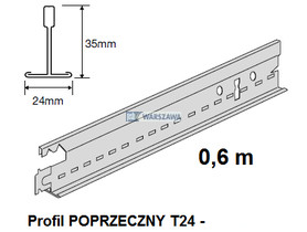 Zdjęcie produktu: Profil poprzeczny 0,6 m PRELUDE T24 XL - zatrzask