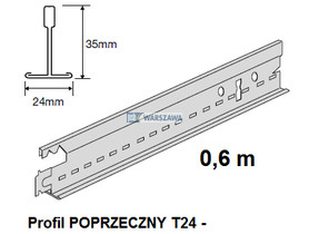 Zdjęcie: Profil poprzeczny 0,6 m PRELUDE T24 XL - zatrzask