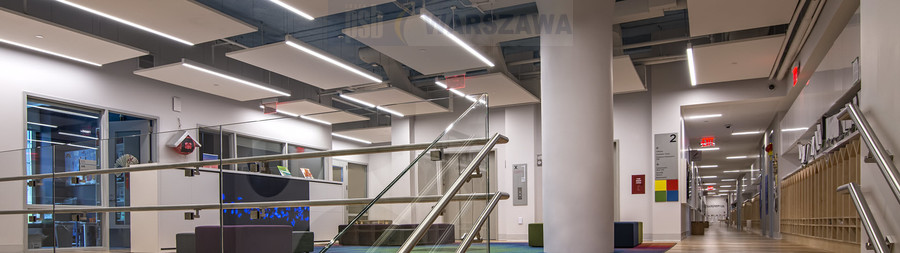 Zdjęcie: Ecophon Solo sufity wyspowe wszystkie rodzaje Białe / Czarne, wieszaki akcesoria