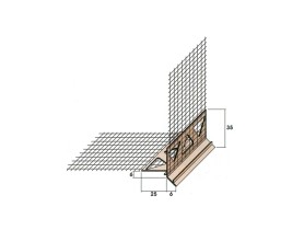 Zdjęcie: Protektor (nr 03794) narożnik PVC wym. 25x35 mm, z siatką i kapinosem 2,5 mb